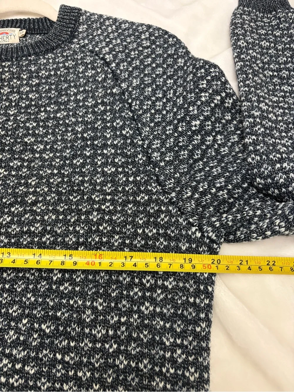 Faherty Donegal Crew Sweater Men’s S Charcoal Birdseye Merino Wool Fisherman